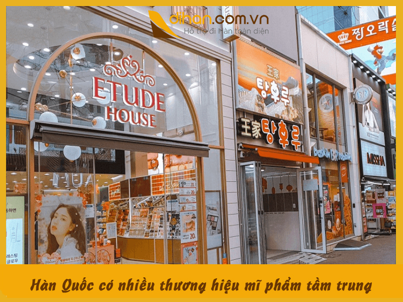 Hàn quốc có nhiều thương hiệu mĩ phẩm tầm trung