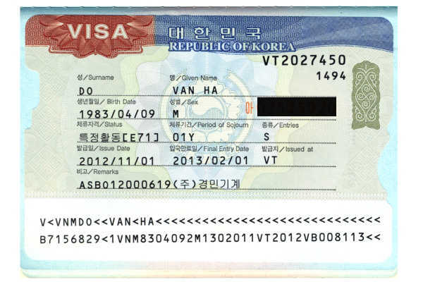 Thủ tục xin visa đi Hàn Quốc công tác